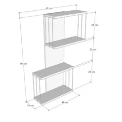 CALICOSY - Wandplank met 2 vakken DESTAN - 19x65x96 cm