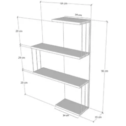 CALICOSY - Wandrek met 4 legplanken CAMBEL - 19x64x96 cm