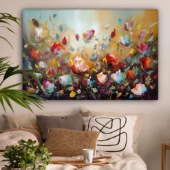 Canvas Schilderij 120x80 cm Bloemen - Kunst - Natuur - Olieverf
