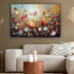 Canvas Schilderij 120x80 cm Bloemen - Kunst - Natuur - Olieverf
