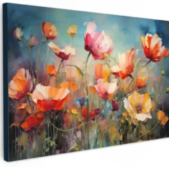 Canvas Schilderij 90x60 cm Bloemen - Watercolor - Kunst - Botanisch - Natuur