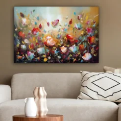 Canvas Schilderij 90x60 cm Bloemen - Kunst - Natuur - Olieverf