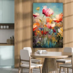 Canvas Schilderij 80x120 cm Bloemen - Watercolor - Kunst - Botanisch - Natuur