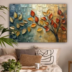 Canvas Schilderij 120x80 cm Boom - Abstract - Natuur - Kunst