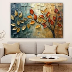 Canvas Schilderij 120x80 cm Boom - Abstract - Natuur - Kunst
