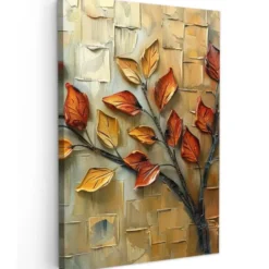 Canvas Schilderij 80x120 cm Boom - Abstract - Natuur - Kunst