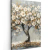 Canvas Schilderij 80x120 cm Boom - Bloemen - Wit - Natuur - Kunst