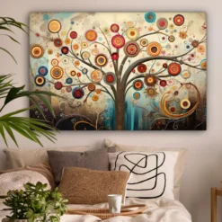 Canvas Schilderij 120x80 cm Boom - Tree of life - Kleur