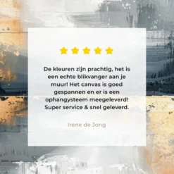Canvas Schilderij 90x60 cm Kunst - Grijs - Goud - Abstract