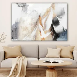 Canvas Schilderij 120x80 cm Luxe - Abstract - Goud - Wit