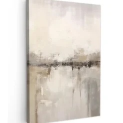 Canvas Schilderij 80x120 cm Moderne kunst - Abstract - Beige