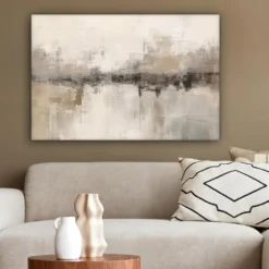Canvas Schilderij 60x40 cm Moderne kunst - Abstract - Beige