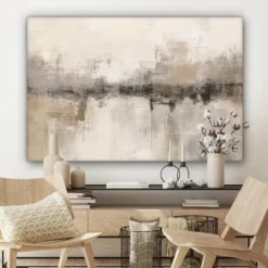 Canvas Schilderij 120x80 cm Moderne kunst - Abstract - Beige