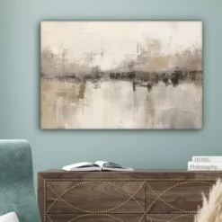 Canvas Schilderij 90x60 cm Moderne kunst - Abstract - Beige