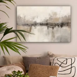 Canvas Schilderij 90x60 cm Moderne kunst - Abstract - Beige