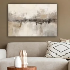 Canvas Schilderij 90x60 cm Moderne kunst - Abstract - Beige