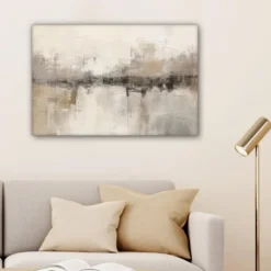 Canvas Schilderij 90x60 cm Moderne kunst - Abstract - Beige