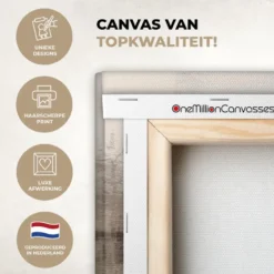 Canvas Schilderij 90x60 cm Moderne kunst - Abstract - Beige