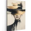 Canvas Schilderij 80x120 cm Vrouw - Hoed - Verf