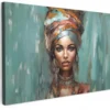 Canvas Schilderij 90x60 cm Vrouw - Kunst - Sieraden - Portret