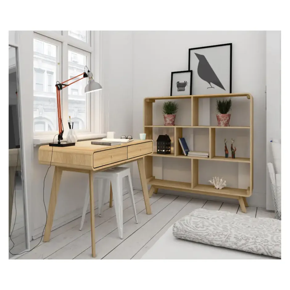 Cassie - Bureau met 2 laden in eiken look