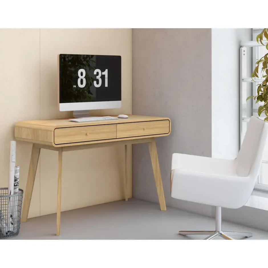 Cassie - Bureau met 2 laden in eiken look