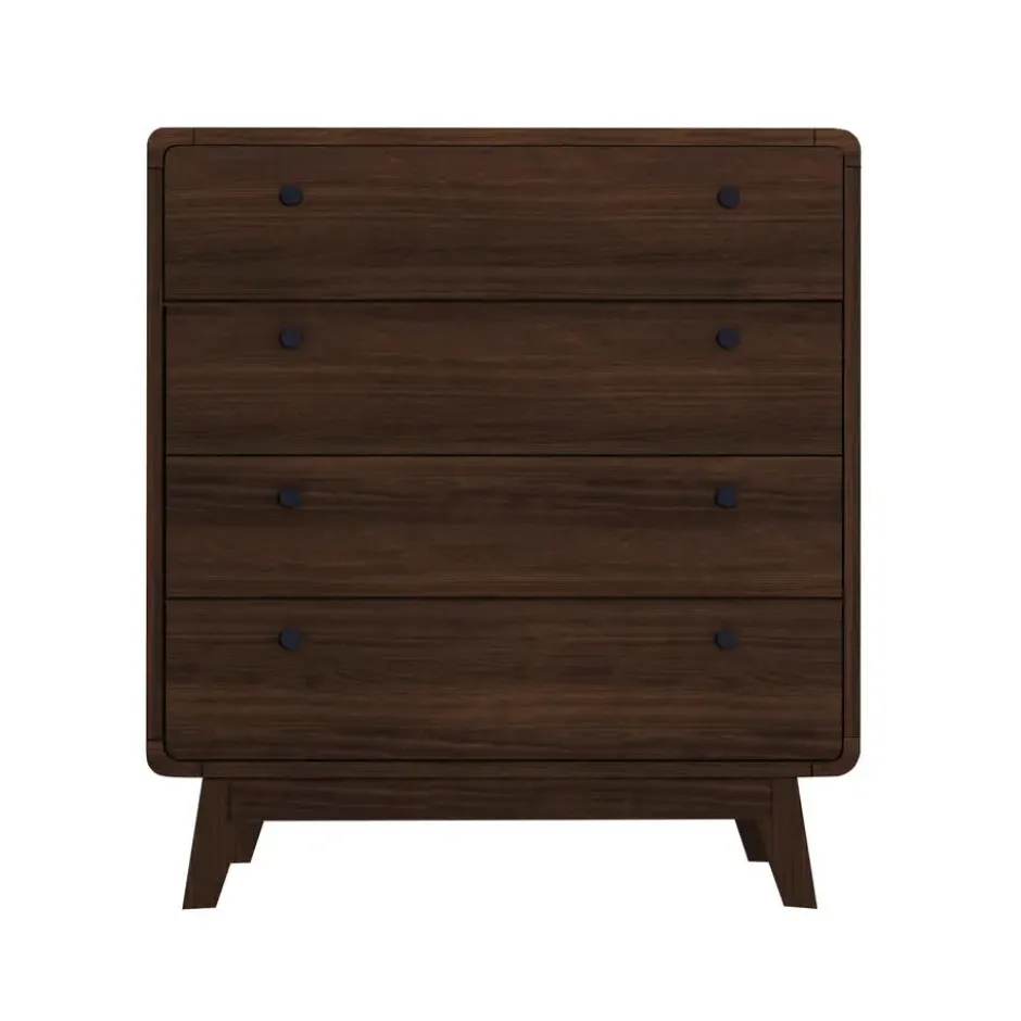 Cassie - Commode met 4 laden in walnoot spaanplaat
