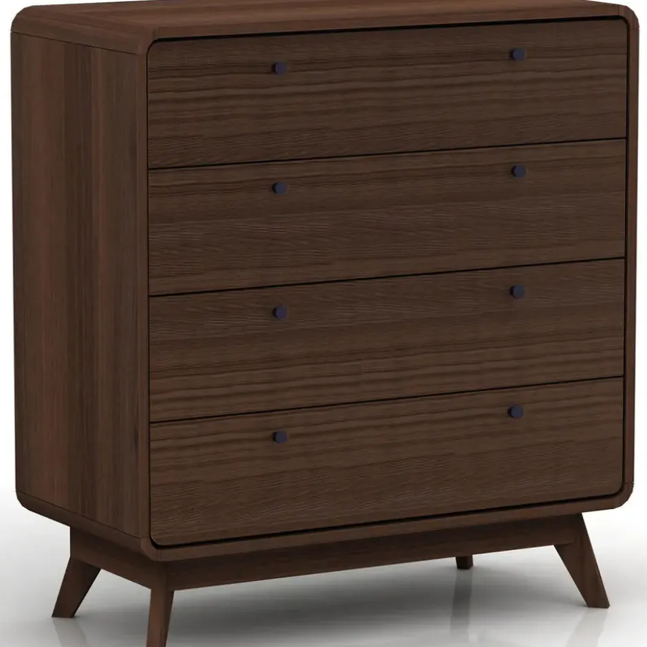 Cassie - Commode met 4 laden in walnoot spaanplaat
