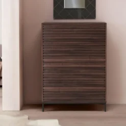 Celine - Commode met 4 laden in walnoot spaanplaat