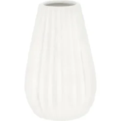 Cepewa Bloemenvaas Elisa - wit - H15 x D10 cm - keramiek - kegel