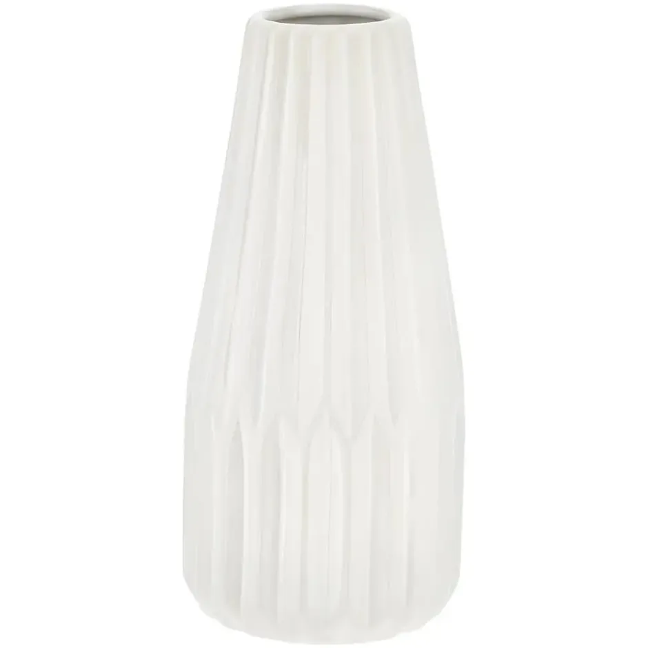 Cepewa Bloemenvaas Sofie - wit - H21 x D10 cm - keramiek - kegel