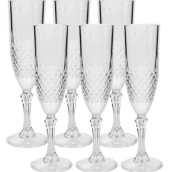 Champagneglazen - 6 stuks - glas - 200 ml