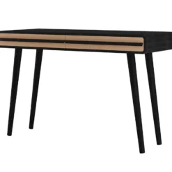 Chantal - Bureau met 2 lades in zwart en naturel spaanplaat