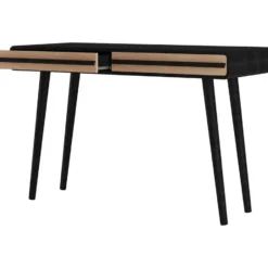 Chantal - Bureau met 2 lades in zwart en naturel spaanplaat