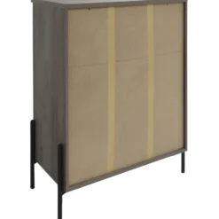 Charlene‑Buffetkast met 2 deuren, fishbone‑patroon, whiteoak look