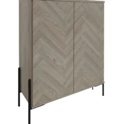Charlene-Buffetkast met 2 deuren in fishbone-patroon eikenhout look