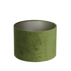 Cilinder Lampenkap Velours - Olive Green - Ø30x21cm