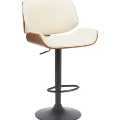 CLP Barkruk Beverley zwart Frame - Metaal - walnoot/creme