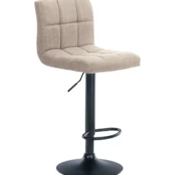 CLP Barkruk Calma zwart Frame - Stof - creme