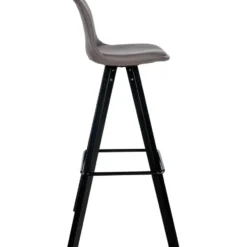 CLP Barkruk Corbin zwart Frame - Stof - taupe