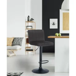 CLP Barkruk Jamie zwart Frame - Fluweel - zwart