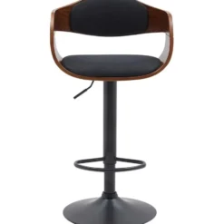 CLP Barkruk Kingston mat zwart Frame - Stof - walnoot/zwart