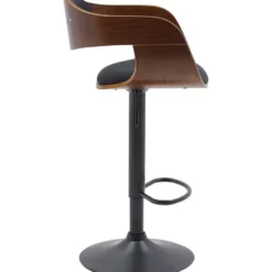 CLP Barkruk Kingston mat zwart Frame - Stof - walnoot/zwart