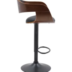 CLP Barkruk Kingston mat zwart Frame - Kunstleer - walnoot/zwart