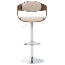 CLP Barkruk Kingston walnoot Frame - Stof - walnoot/creme