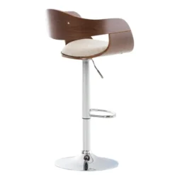 CLP Barkruk Kingston walnoot Frame - Stof - walnoot/creme