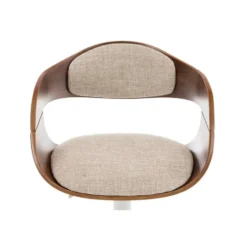 CLP Barkruk Kingston walnoot Frame - Stof - walnoot/creme
