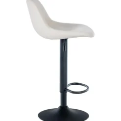 CLP Barkruk Loft zwart Frame - Fluweel - creme