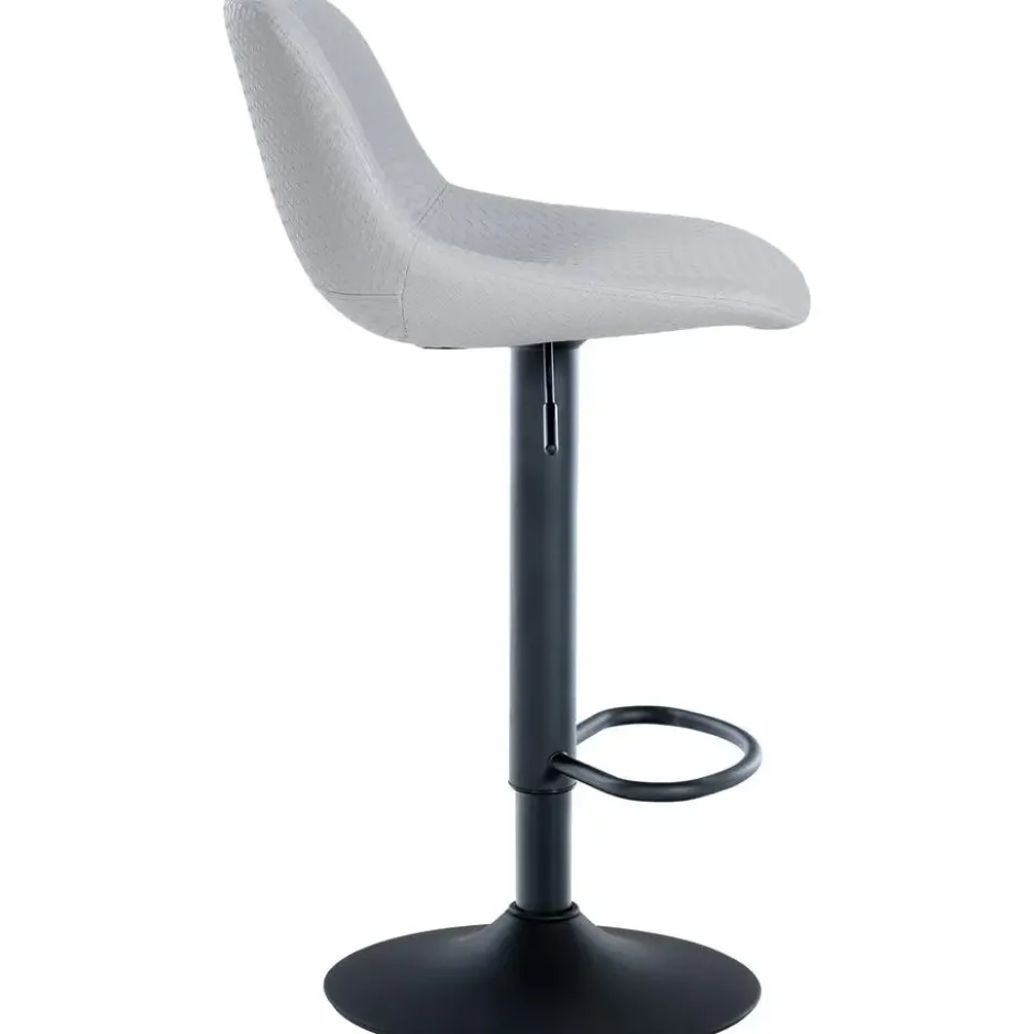 CLP Barkruk Loft zwart Frame - Kunstleer - grijs