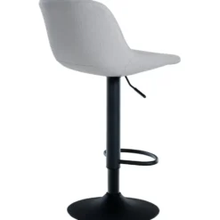 CLP Barkruk Loft zwart Frame - Kunstleer - grijs